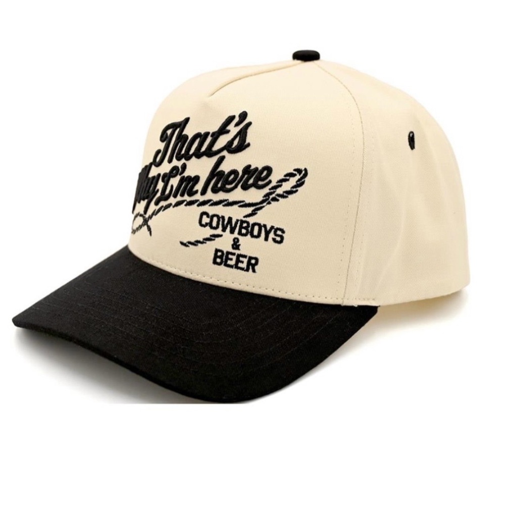 Cowboys & Beer Black and Cream Cap